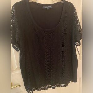 Jones New York Women’s Black Lace Blouse. Size 1X. NWT